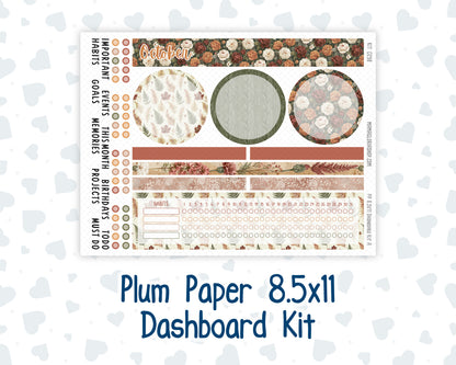 Kit 0298 - 8.5x11 - Plum Paper - Dashboard Kit - October - Velvet Bloom
