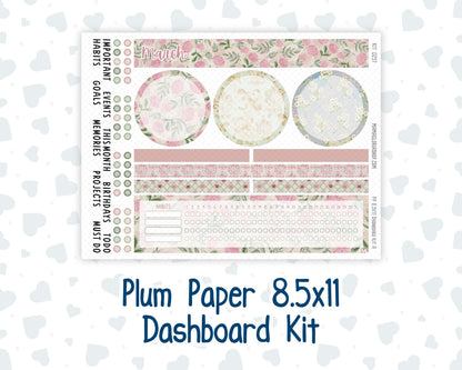 Kit 0257 - 8.5x11 - Plum Paper - Dashboard Kit - March - Blush Garden