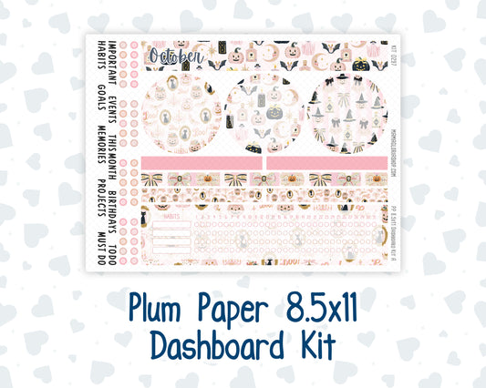 Kit 0297 - 8.5x11 - Plum Paper - Dashboard Kit - October - Pink Spell
