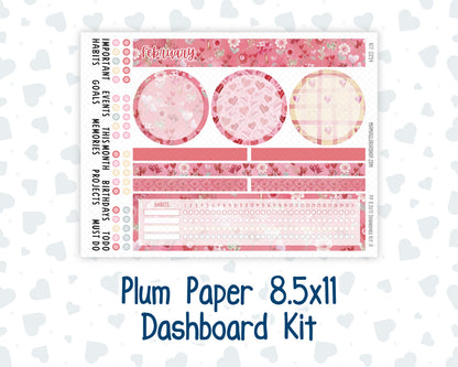 Kit 0254 - 8.5x11 - Plum Paper - Dashboard Kit - February - Valentine Village