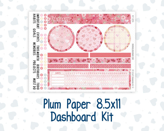 Kit 0254 - 8.5x11 - Plum Paper - Dashboard Kit - February - Valentine Village