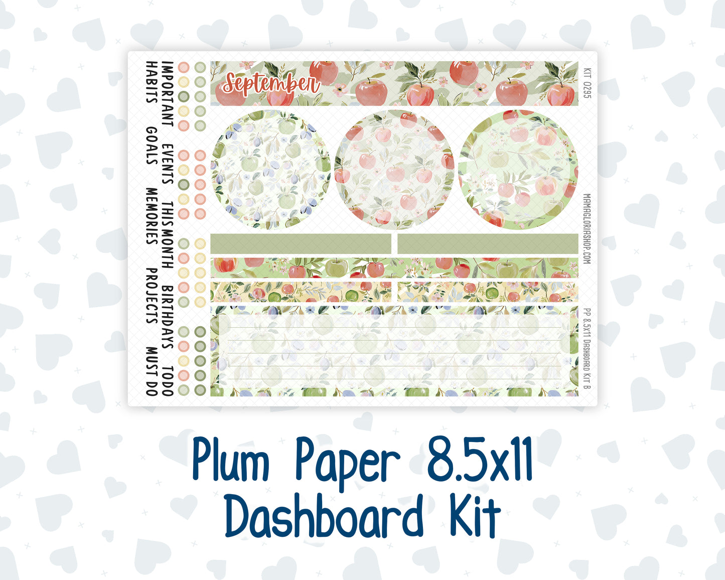 Kit 0295 - 8.5x11 - Plum Paper - Dashboard Kit - September - Apple Harvest