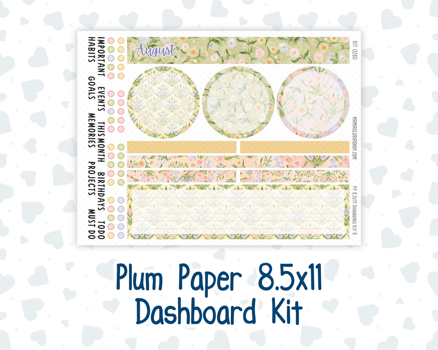 Kit 0280 - 8.5x11 - Plum Paper - Dashboard Kit - Half Past Six In August