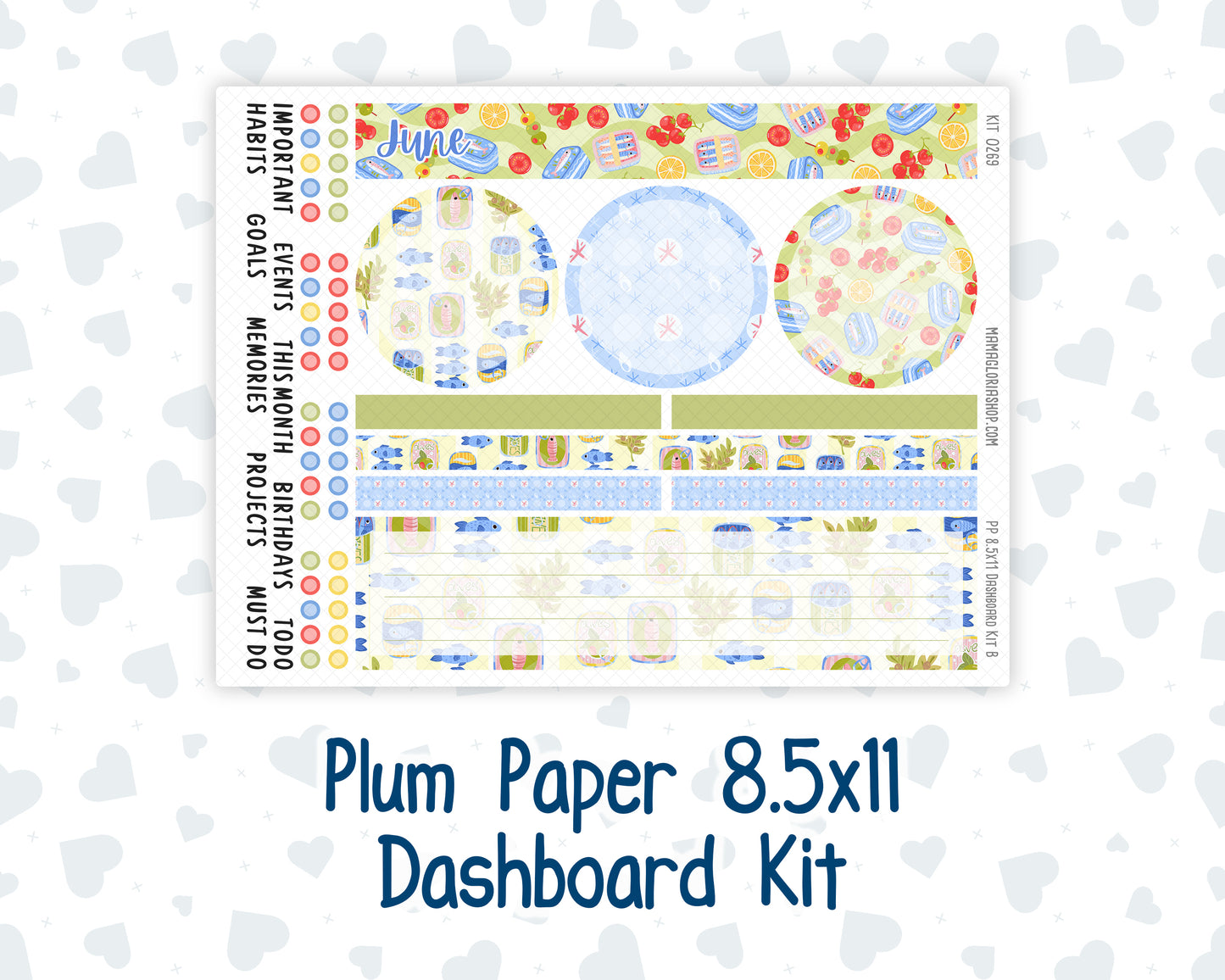 Kit 0269 - 8.5x11 - Plum Paper - Dashboard Kit - June - Dolce Mare