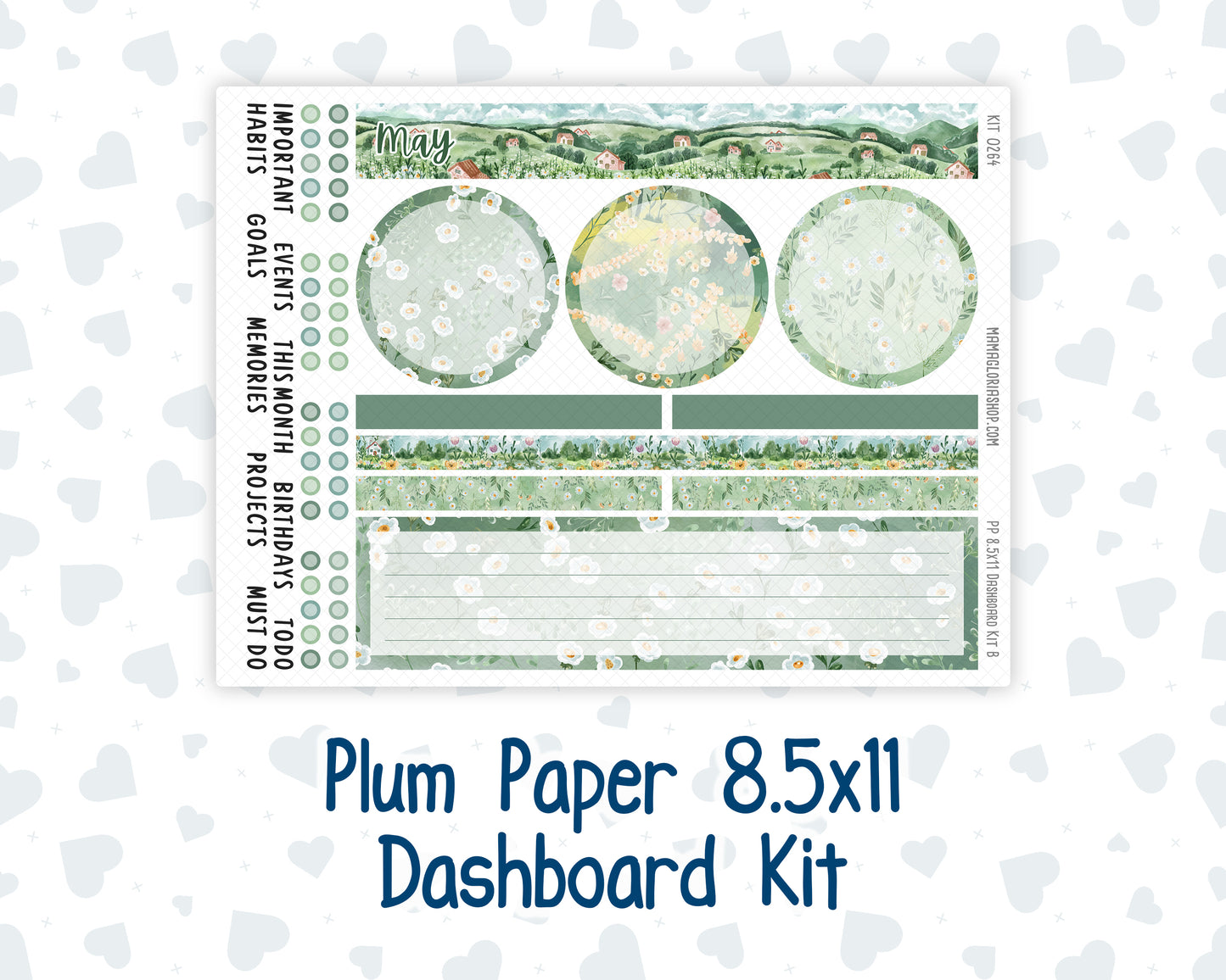 Kit 0264 - 8.5x11 - Plum Paper - Dashboard Kit - May - Spring Walk