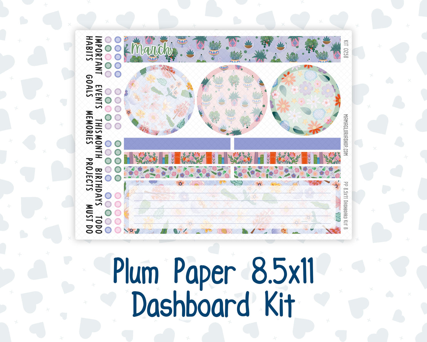Kit 0258 - 8.5x11 - Plum Paper - Dashboard Kit - March - Plant Therapy
