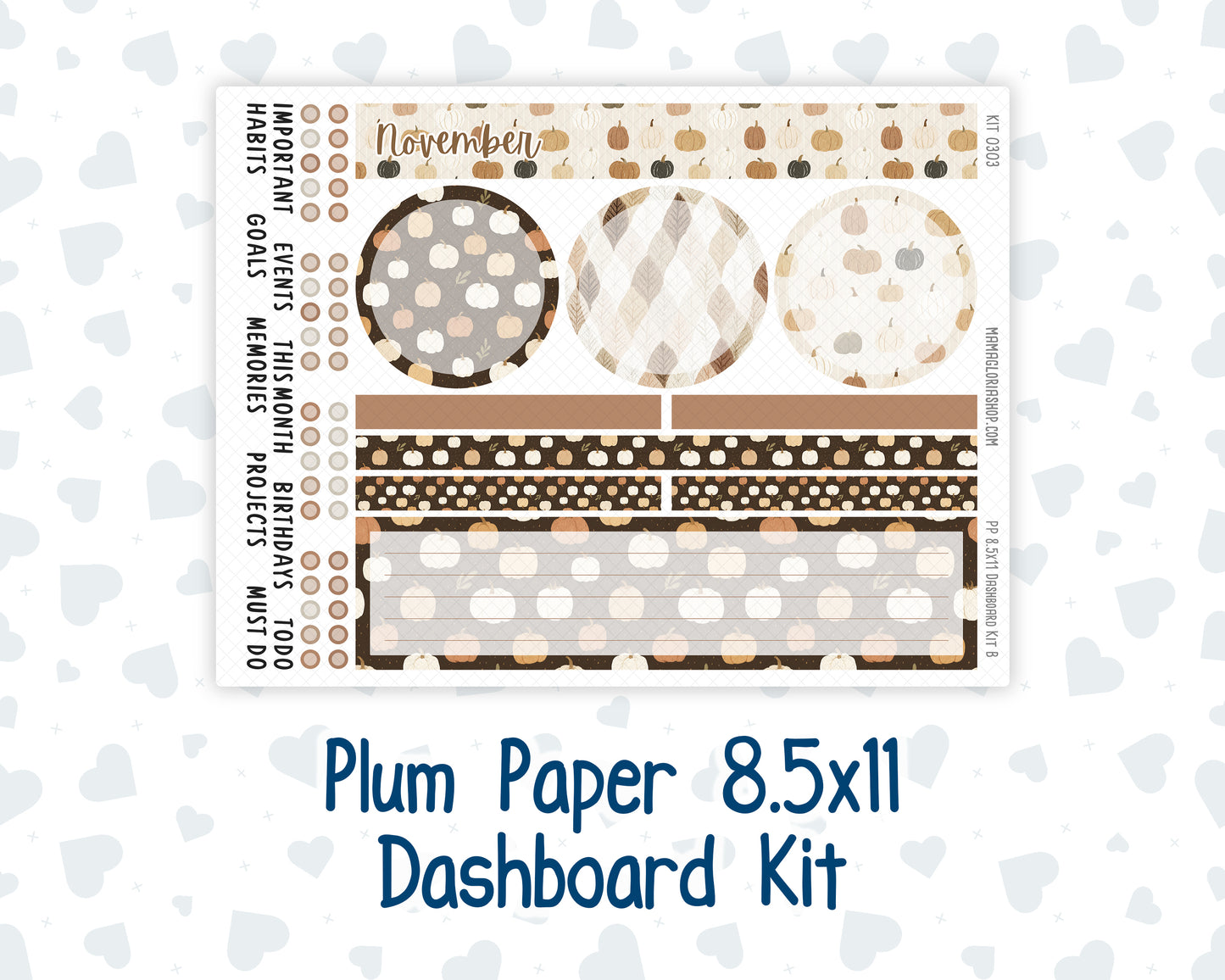 Kit 0303 - 8.5x11 - Plum Paper - Dashboard Kit - November - Into The Woods