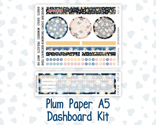 Kit 0248 - A5 - Plum Paper - Dashboard Kit - January - Midnight Countdown
