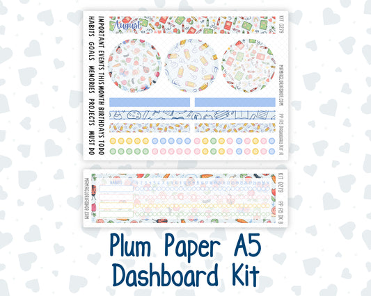 Kit 0279 - A5 - Plum Paper - Dashboard Kit - August - Not Ready For School