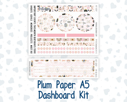 Kit 0297 - A5 - Plum Paper - Dashboard Kit - October - Pink Spell