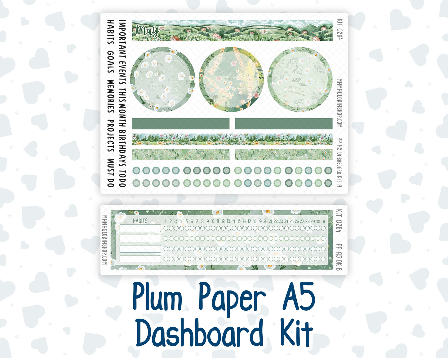 Kit 0264 - A5 - Plum Paper - Dashboard Kit - May - Spring Walk