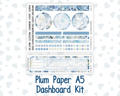 Kit 0249 - A5 - Plum Paper - Dashboard Kit - January - Icy Lace