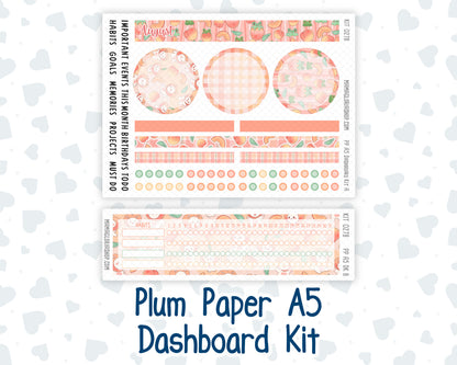 Kit 0278 - A5 - Plum Paper - Dashboard Kit - August - Oops, All Peaches