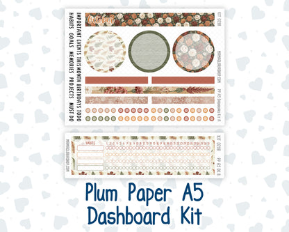 Kit 0298 - A5 - Plum Paper - Dashboard Kit - October - Velvet Bloom
