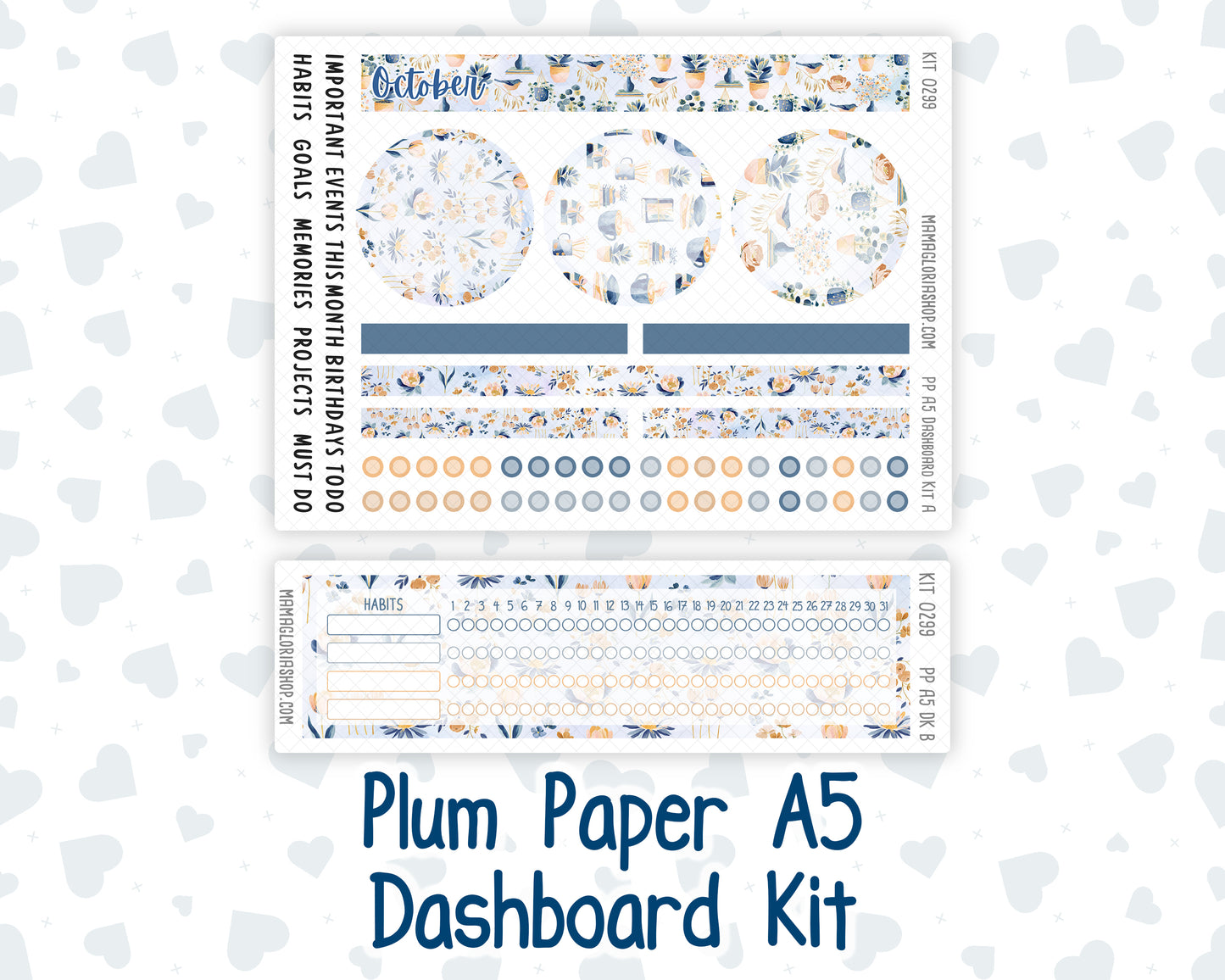 Kit 0299 - A5 - Plum Paper - Dashboard Kit - October - Book Nook