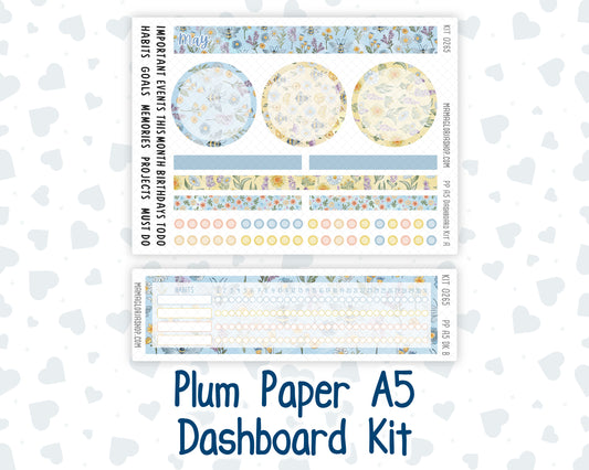 Kit 0265 - A5 - Plum Paper - Dashboard Kit - May - Honeybee Sky