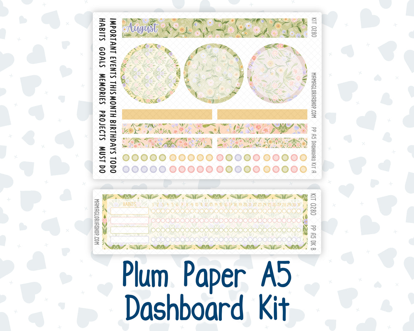Kit 0280 - A5 - Plum Paper - Dashboard Kit - Half Past Six In August