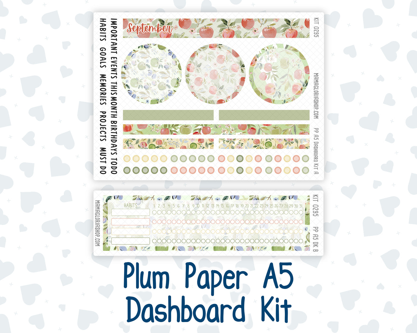 Kit 0295 - A5 - Plum Paper - Dashboard Kit - September - Apple Harvest