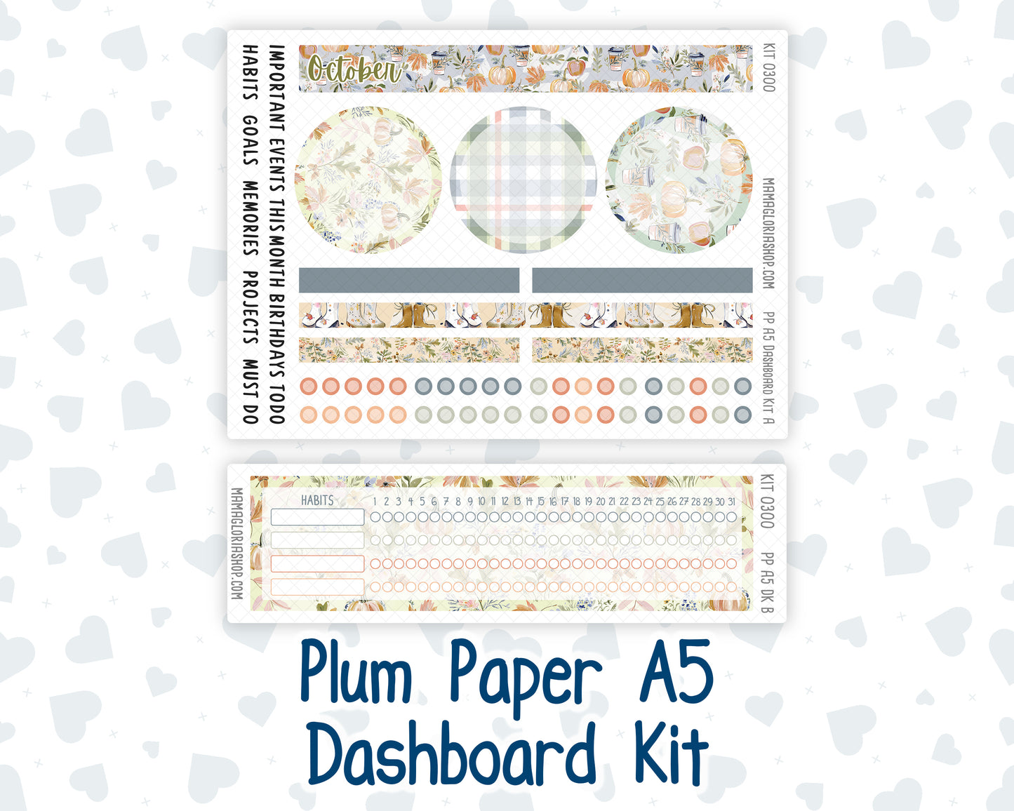 Kit 0300 - A5 - Plum Paper - Dashboard Kit - October - Autumn Stroll