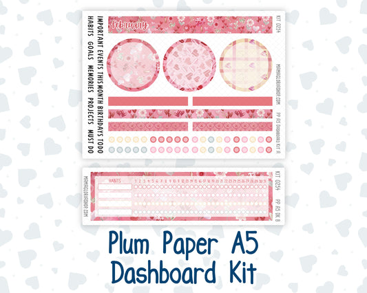 Kit 0254 - A5 - Plum Paper - Dashboard Kit - February - Valentine Village