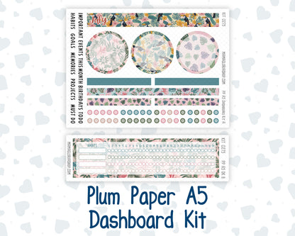 Kit 0275 - A5 - Plum Paper - Dashboard Kit - July - Tropical Safari Blush