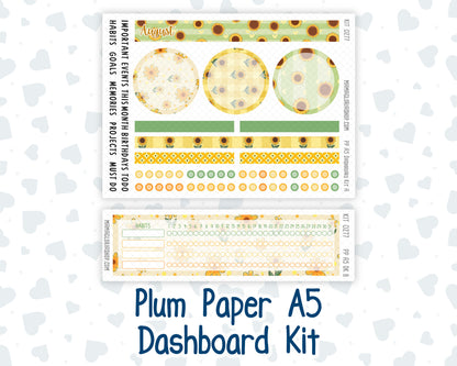 Kit 0277 - A5 - Plum Paper - Dashboard Kit - August - Sunflower Drama Club