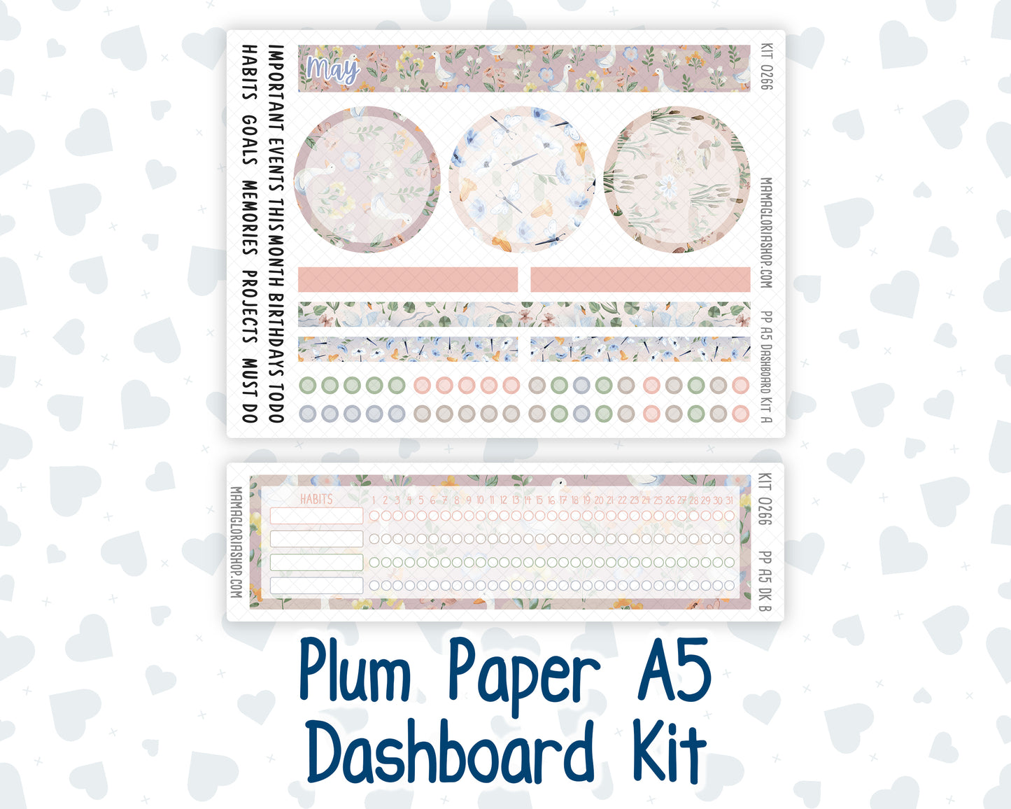 Kit 0266 - A5 - Plum Paper - Dashboard Kit - May - Froggy Lake Picnic