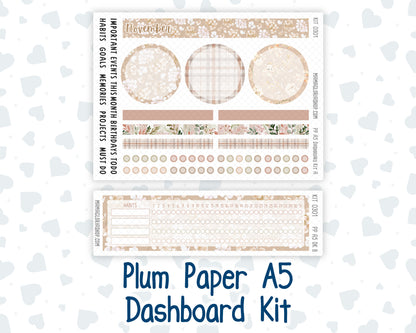 Kit 0301 - A5 - Plum Paper - Dashboard Kit - November - Sunday Comfort