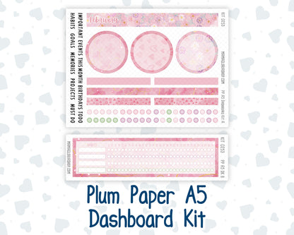 Kit 0253 - A5 - Plum Paper - Dashboard Kit - February - Rosy Daydreams
