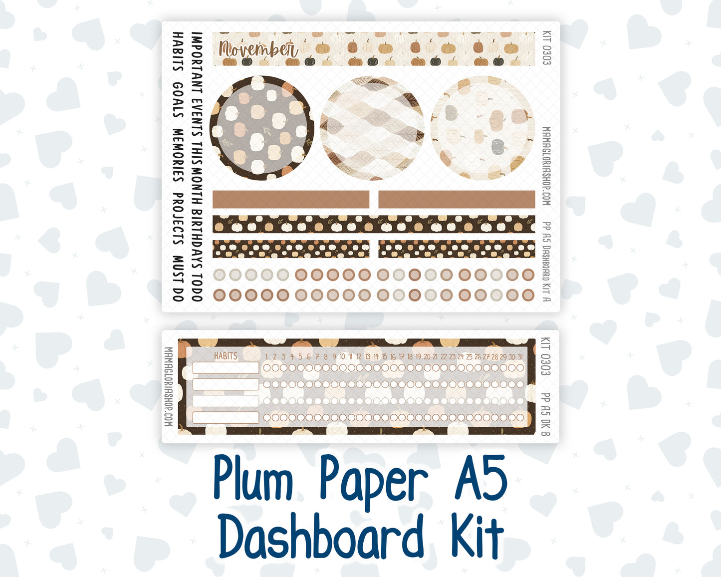 Kit 0303 - A5 - Plum Paper - Dashboard Kit - November - Into The Woods