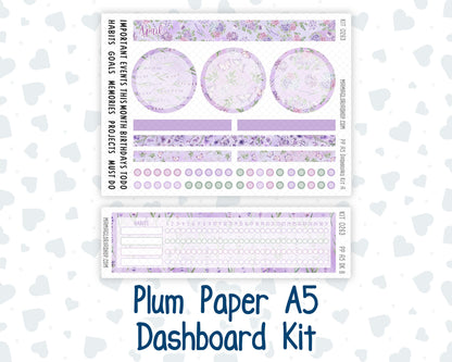 Kit 0263 - A5 - Plum Paper - Dashboard Kit - April - Lavender Drift