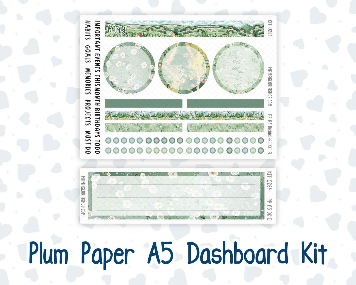 Kit 0264 - A5 - Plum Paper - Dashboard Kit - May - Spring Walk