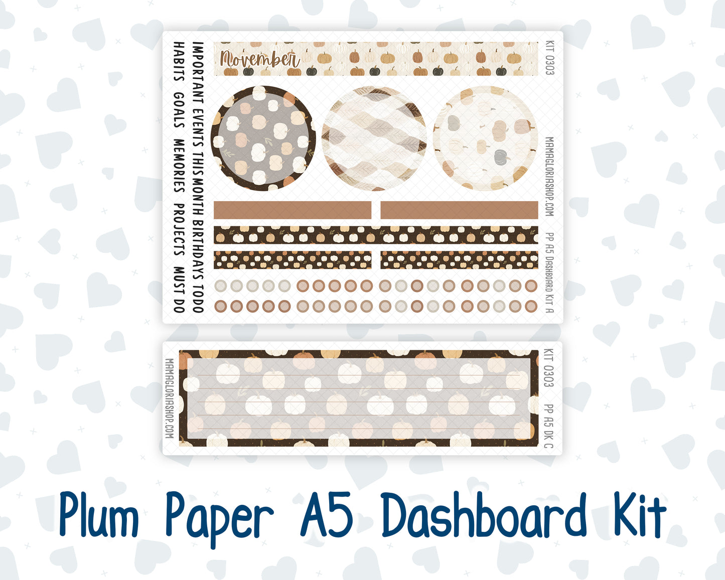 Kit 0303 - A5 - Plum Paper - Dashboard Kit - November - Into The Woods