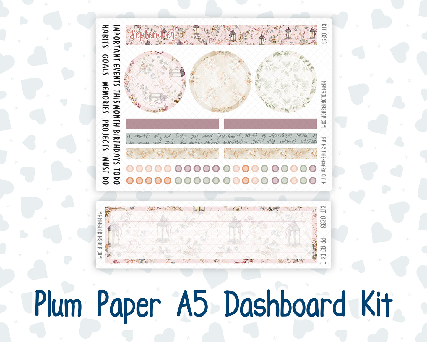Kit 0293 - A5 - Plum Paper - Dashboard Kit - September - Fleur de Provence