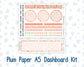 Kit 0278 - A5 - Plum Paper - Dashboard Kit - August - Oops, All Peaches