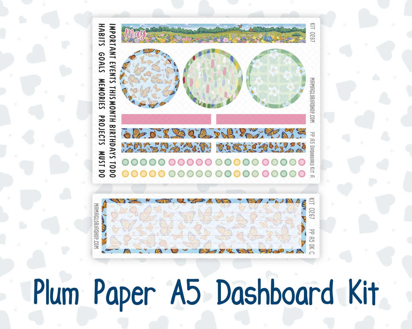 Kit 0267 - A5 - Plum Paper - Dashboard Kit - May - Flowers For Mama