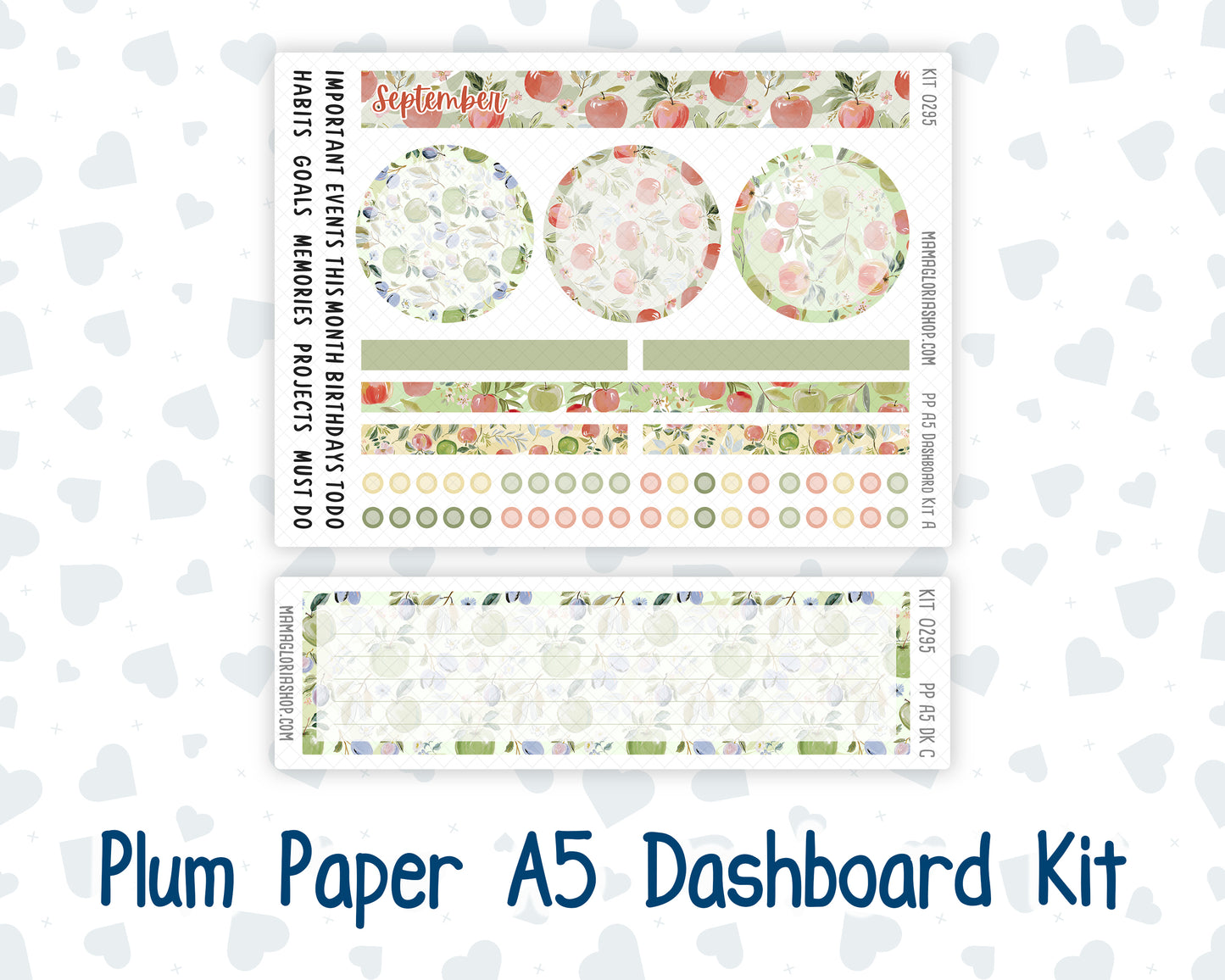 Kit 0295 - A5 - Plum Paper - Dashboard Kit - September - Apple Harvest
