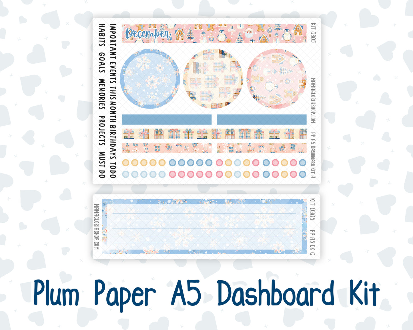 Kit 0305 - A5 - Plum Paper - Dashboard Kit - December - Sugarplum Parade