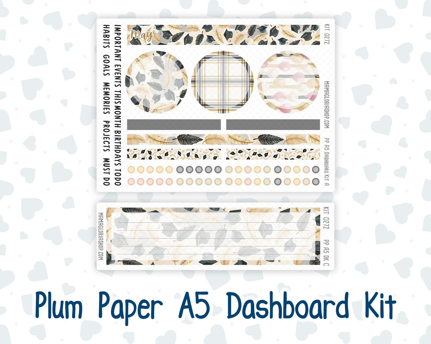 Kit 0272 - A5 - Plum Paper - Dashboard Kit - May - Graduation