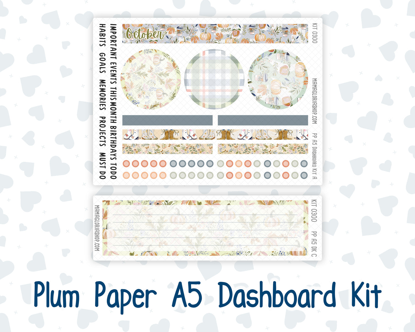 Kit 0300 - A5 - Plum Paper - Dashboard Kit - October - Autumn Stroll