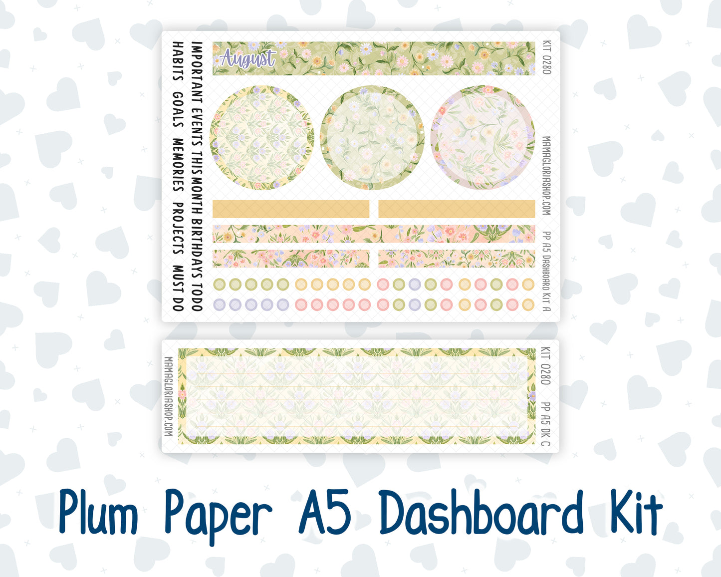 Kit 0280 - A5 - Plum Paper - Dashboard Kit - Half Past Six In August