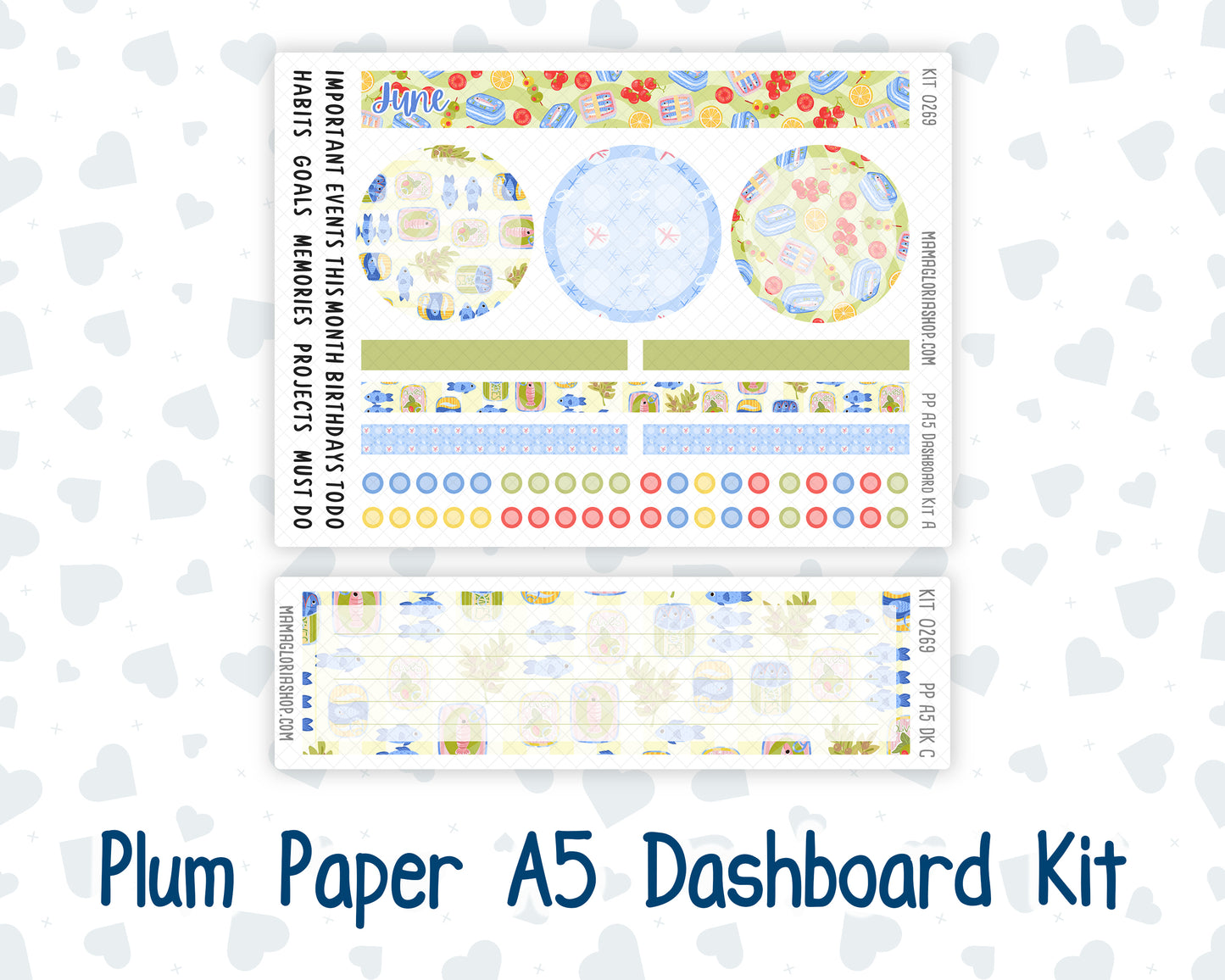 Kit 0269 - A5 - Plum Paper - Dashboard Kit - June - Dolce Mare