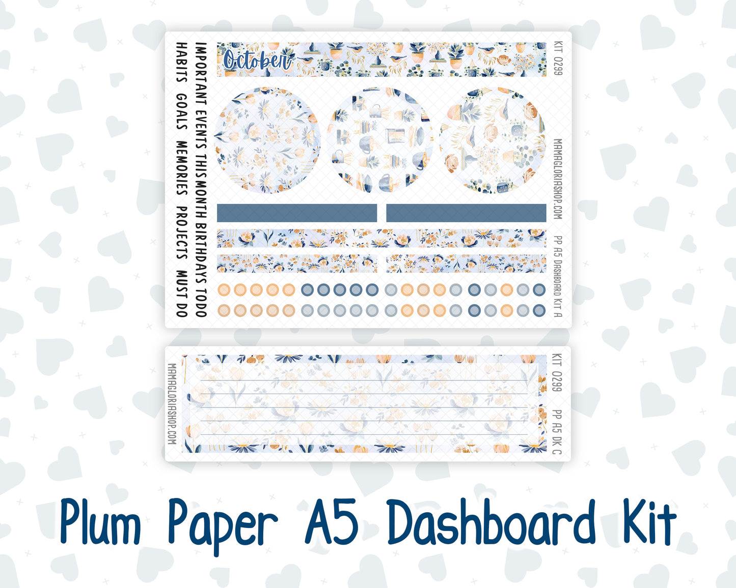 Kit 0299 - A5 - Plum Paper - Dashboard Kit - October - Book Nook