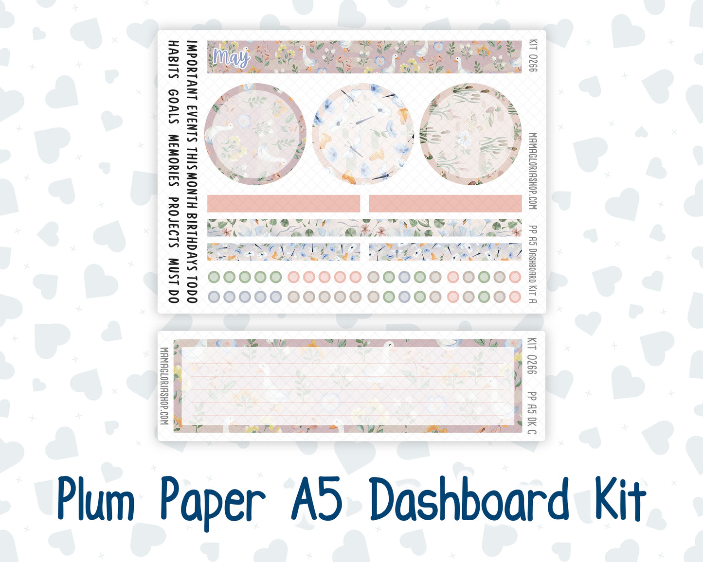Kit 0266 - A5 - Plum Paper - Dashboard Kit - May - Froggy Lake Picnic