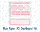 Kit 0253 - A5 - Plum Paper - Dashboard Kit - February - Rosy Daydreams