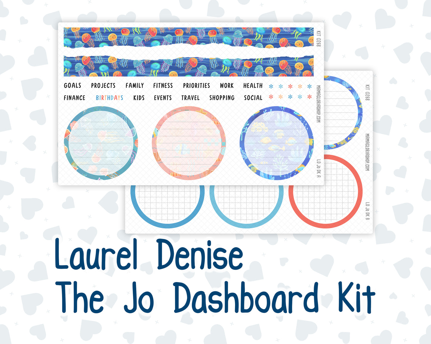 Kit 0268 - Laurel Denise The Jo Planner - Dashboard Kit - June - Sea Sweeties