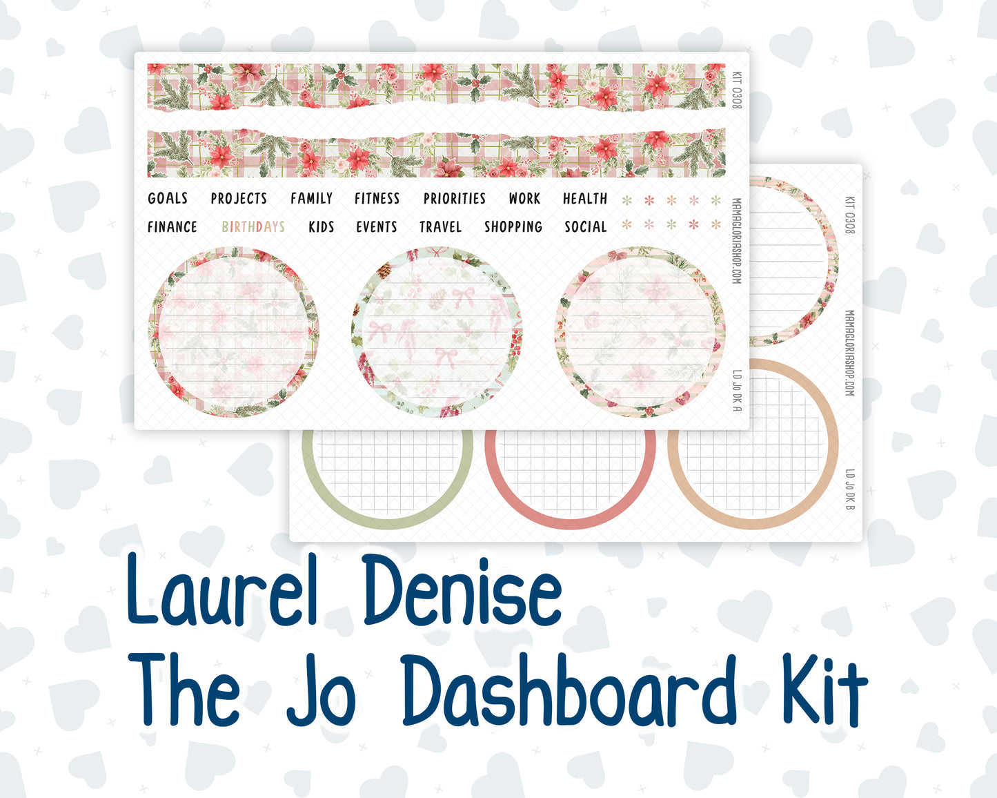 Kit 0308 - Laurel Denise The Jo Planner - Dashboard Kit - December - Knit & Holly