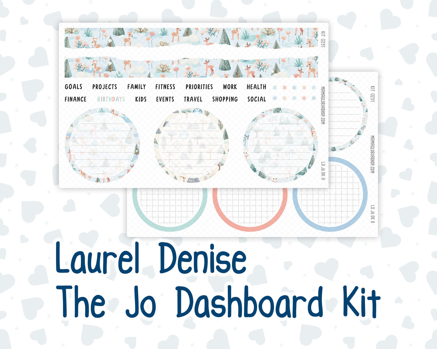 Kit 0251 - Laurel Denise The Jo Planner - Dashboard Kit - January - Pine & Paws
