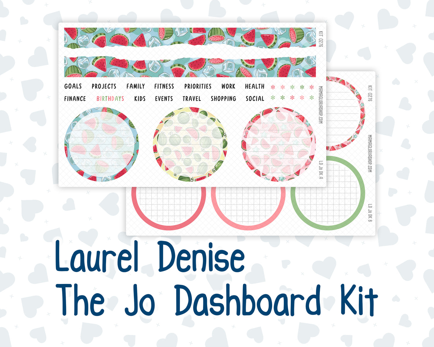 Kit 0276 - Laurel Denise The Jo Planner - Dashboard Kit - July - Melon Crush
