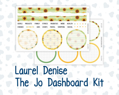 Kit 0277 - Laurel Denise The Jo Planner - Dashboard Kit - August - Sunflower Drama Club